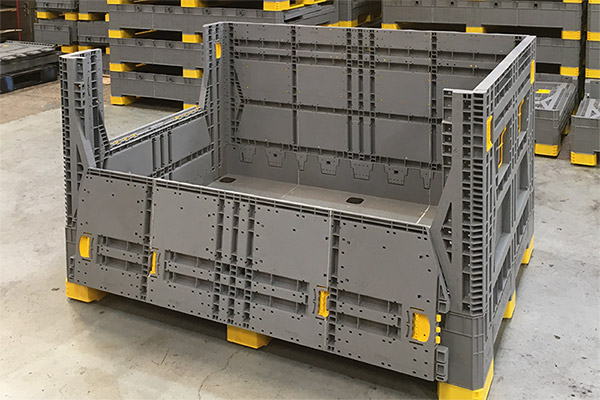 A bespoke plastic storage box created for the materials handling industry in the UK.