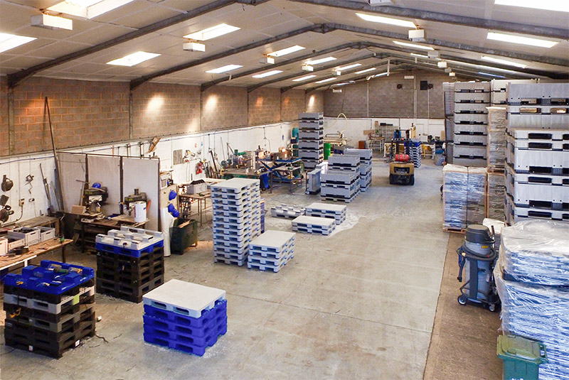 The interior of a facility in the Uk that manufactures crates, pallets and boxes for the materials handling industry.